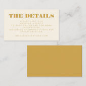 ミニマルモダンリストイエローシック結婚のウェブサイト エンクロージャーカード (正面/裏面)