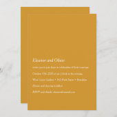 ミニマルモダンリストイエロータイポグラフィボホ結婚ズ 招待状 (正面/裏面)