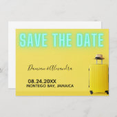 ミニマルモダンリストイエローネオン日付フラットを保存 (正面/裏面)