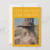 ミニマルモダンリストイエローフォトブライダルシャワーInvite 招待状 (正面)