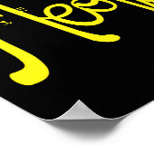 ミニマルモダンリストイエロー&ブラック猫タイポグラフィ ポスター (角)