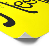 ミニマルモダンリストイエロー&ブラック猫タイポグラフィ ポスター (角)