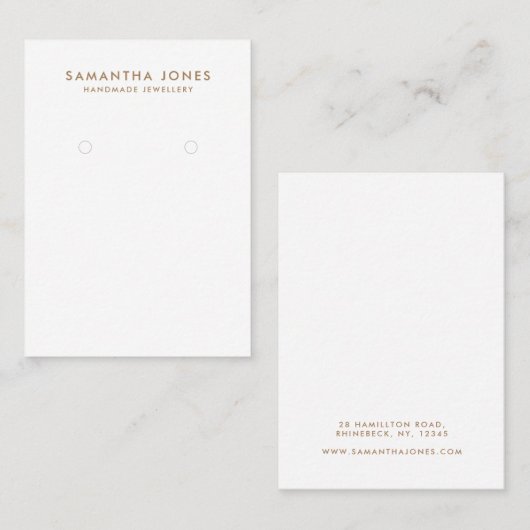 ミニマルモダンリストイヤリングジュエリー表示 名刺 (正面/裏面)