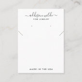 ミニマルモダンリストイヤリングネックレスディスプレイカード 名刺 (正面)