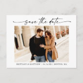 ミニマルモダンリストインクスクリプト日付の写真を保存 ポストカード (正面)