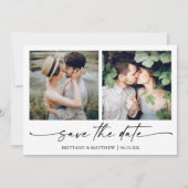 ミニマルモダンリストインクスクリプト2写真QRコード セーブザデート (正面)