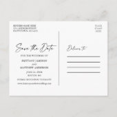 ミニマルモダンリストインクスクリプト3 Photo Save The Date ポストカード (裏面)