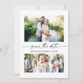 ミニマルモダンリストインクスクリプト4写真QRコード セーブザデート (正面)