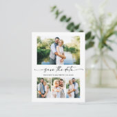 ミニマルモダンリストインクスクリプト4 Photo Save The Date ポストカード (スタンド正面)