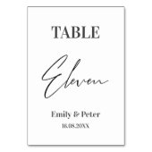 ミニマルモダンリストウェディングパーティー番号ELEVEN テーブルナンバー (裏面)