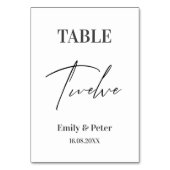 ミニマルモダンリストウェディングパーティー12 テーブルナンバー (正面)