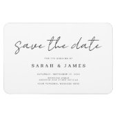 ミニマルモダンリストウェディング日付の保存招待状 マグネット (横)