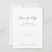 ミニマルモダンリストウェディング日付カードの保存 (正面)