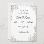 ミニマルモダンリストウェディング日付カードの保存 カード (正面)