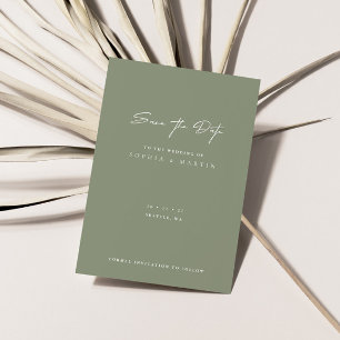 ミニマルモダンリストウェディング日付カードの保存 セーブザデート