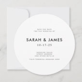 ミニマルモダンリストウェディング日付保存招待状 セーブザデート (正面)