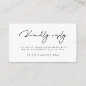ミニマルモダンリストウェディングRSVPカード エンクロージャーカード (正面)
