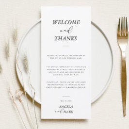 ミニマルモダンリストウェルカムサンキュー座席表 メニュー