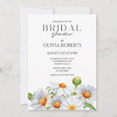 ミニマルモダンリストウォータコロールデイジーブライダルシャワー 招待状 (正面)