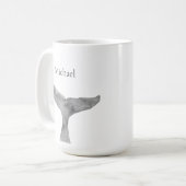 ミニマルモダンリストウォーターカラーホエールフルケ コーヒーマグカップ (正面左)