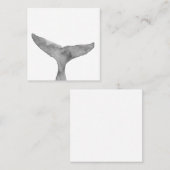 ミニマルモダンリストウォーターカラーホエールフルケ スクエア名刺 (正面/裏面)