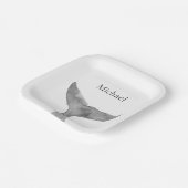 ミニマルモダンリストウォーターカラーホエールフルケ ペーパープレート (傾斜あり)