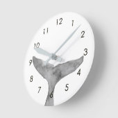 ミニマルモダンリストウォーターカラーホエールフルケ ラウンド壁時計 (傾斜)