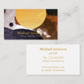 ミニマルモダンリストウォーターカラーヨガインストラクター 名刺 (正面/裏面)