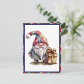 ミニマルモダンリストウォーター色格言クリスマス シーズンポストカード (スタンド正面)