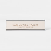 ミニマルモダンリストエクク淡い色のティブ桃パステル デスクネームプレート (正面)