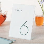 ミニマルモダンリストエメラルドグリーンテーブル番号 台座サイン (インサイチュ)