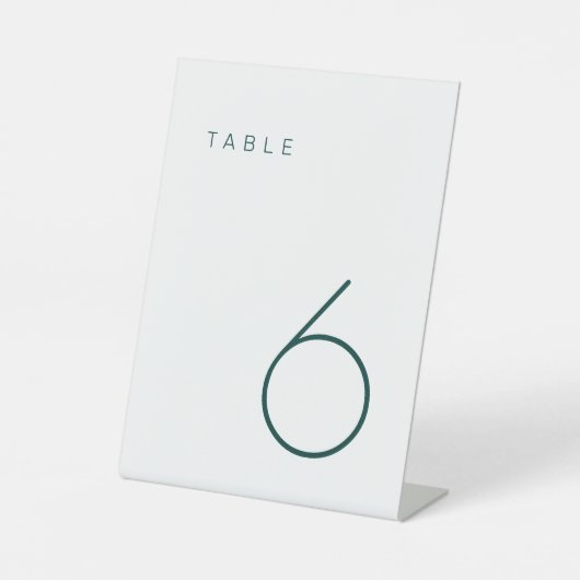 ミニマルモダンリストエメラルドグリーンテーブル番号 台座サイン (正面)