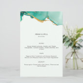 ミニマルモダンリストエメラルド金ゴールドティール(緑がかった色)ビーチ結婚式 (スタンド正面)