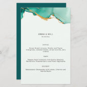 ミニマルモダンリストエメラルド金ゴールドティール（緑がかった色）ビーチ結婚式 (正面/裏面)