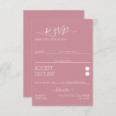 ミニマルモダンリストエレガンスウェディングRSVPカード 出欠カード (正面/裏面)
