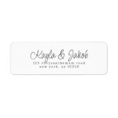 ミニマルモダンリストエレガントな結婚式差出人住所 ラベル (正面)