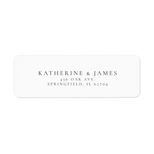 ミニマルモダンリストエレガントな結婚式差出人住所 ラベル (正面)
