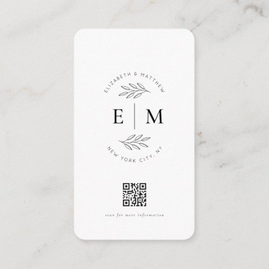 ミニマルモダンリストエレガントウェディングアコモデーション エンクロージャーカード (裏面)