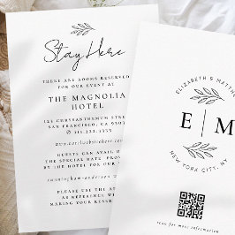 ミニマルモダンリストエレガントウェディングアコモデーション エンクロージャーカード