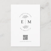 ミニマルモダンリストエレガントウェディングアコモデーション エンクロージャーカード (裏面)