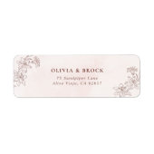 ミニマルモダンリストエレガントウェディング差出人住所 ラベル (正面)