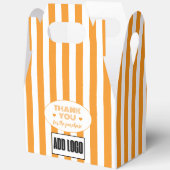 ミニマルモダンリストオレンジとホワイトビジネスロゴ フェイバーボックス (見開き)