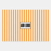 ミニマルモダンリストオレンジとホワイトビジネスロゴ ラッピングペーパーシート (正面2)