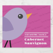 ミニマルモダンリストカスタマイズ可能な紫 スパークリングワインラベル (シングルラベル)