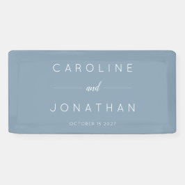ミニマルモダンリストカスタムウェディングダスティブルー 横断幕