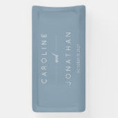 ミニマルモダンリストカスタムウェディングダスティブルー 横断幕 (縦)