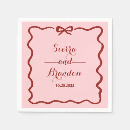 ミニマルモダンリストカスタムウェディングピンクナプキン スタンダードカクテルナプキン