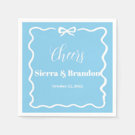 ミニマルモダンリストカスタムウェディングブルーナプキン スタンダードカクテルナプキン