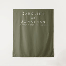 ミニマルモダンリストカスタムウェディングモス タペストリー