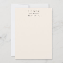 ミニマルモダンリストカスタムウェディング名アイボリー サンキューカード